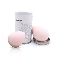 Conjunto de maquiagem de beleza super macia rosa, mais novo design em formato de gota de água, esponja cosmética, puff