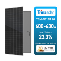 Panneaux solaires monofaciaux Trina 615 Watts 630 Watts 650 Watts, panneaux solaires photovoltaïques anti-poussière