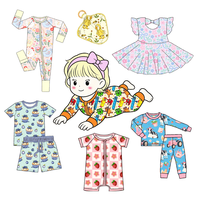 Vestido de Verano para Niñas, Transpirable, de Tela de Bambú Suave, Manga Regular, Estampado de Personajes, con Volantes, Diseño Personalizado ODM, Vestido Informal para Niñas Pequeñas