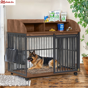Meubles de caisse en bois pour chiens de grande et moyenne taille Chenil robuste avec espace de rangement - Product Image 1