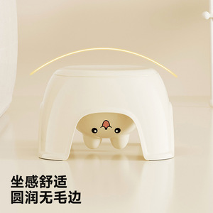 An Zhenya Children's <b>Stool</b> Creamy White Storage 200Lb Capacity For Bathroom Living Room Entryway Shoe Changing - Product Image 2