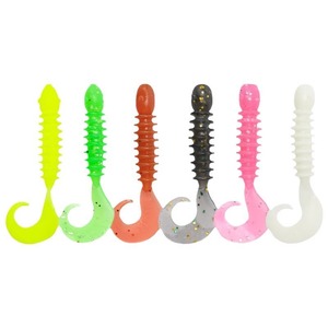 JQWNASJH1128 Señuelo de pesca de fondo con cola en espiral para lubina, 6 colores, señuelos artificiales de gusano, cebos de pesca - Product Image 1