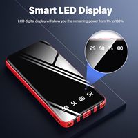 Chargeur portable fin et léger avec écran LED d'affichage de charge rapide, câble micro USB - Bloc d'alimentation en PVC 10000 mAh