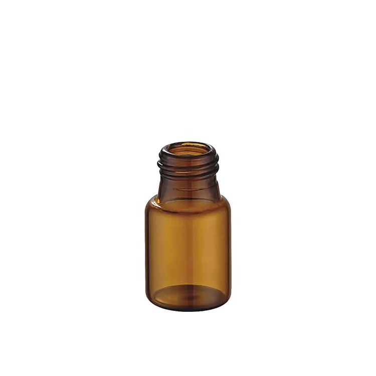 Pemasok Stok minyak Serum Amber 5ml 15ml 10ml 20ml botol kaca tabung dengan pompa tekanan penitis untuk aluminium dan Hot Stamping