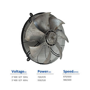 พัดลมระบายความร้อนแบบแกน ZIEHL-ABEGG FN045-VDK.4F.V7P1 140110 ขนาด 450 มม. 400V 540W 1.1A 1350 รอบต่อนาที สำหรับเครื่องทำความเย็น AC รุ่น FN045-VDT.4F.V7P1 185510 - Product Image 2