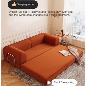 Hot-selling Cream-Style Fabric Vacuum <strong>Sofa</strong>: Foldable Dual-Use Compressed Vintage <strong>Single</strong>/Double Pudding <strong>Sofa</strong> <strong>Bed</strong> Set - Product Image 3