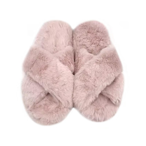 Pantofole da <span class=keywords><strong>donna</strong></span> in memory foam, morbide e calde, con fascia <span class=keywords><strong>incrociata</strong></span>, in peluche, a punta aperta, per casa - Product Image 2