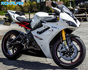 ชุดแฟริ่งมอเตอร์ไซค์สีขาวเงาดำสำหรับ Triumph <span class=keywords><strong>Daytona</strong></span> <span class=keywords><strong>675</strong></span> ปี 2009 <span class=keywords><strong>2010</strong></span> 2011 2012 Daytona675 09 10 11 12 (อะไหล่แต่ง) - Product Image 1