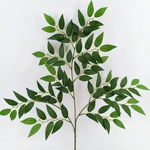 EG-J278 Wholesales Artificial Green Ficus Leaves For Wedding Home Party Indoor Decoration