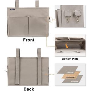 Bedside Caddy Hanging Storage <b>Bag</b> Grey Rectangular Multifunctional Organizer for <b>Bed</b> Bunk Hospital Dorm Baby - Product Image 2