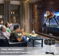 Antenne TV numérique portable en plastique 30dBi pour intérieur, 4K HD Freeview avec câble, Plug and Play