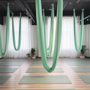 Hamac de yoga aérien, hamac <span class=keywords><strong>volant</strong></span> rose avec support, hamac de yoga à inversion de gravité pour la maison et la salle de sport - Product Image 3
