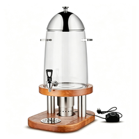 Distributeur de boissons en acier inoxydable FLEY avec base chauffante électrique, couvercle en dôme et robinet pour hôtel, buffet, restaurant, service de traiteur