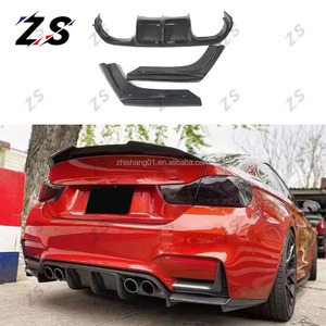 Diffuseur arrière en carbone <span class=keywords><strong>ZS</strong></span> pour BMW F80 F82 F83 F8X M3 M4 mise à niveau V Style diffuseur de lèvre de pare-chocs arrière en Fiber de carbone 2012-2020 - Product Image 1