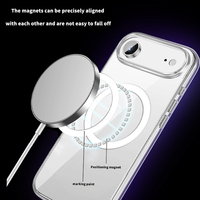 Étui transparent de protection contre les chutes de qualité magnétique anti-mince et anti-choc pour iPhone 17 Couverture de protection pour téléphone portable avec glaçage à l'air