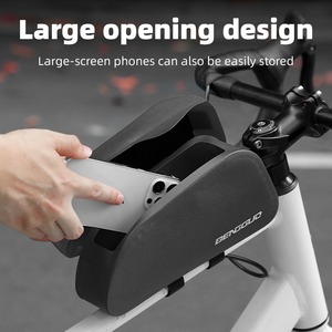 Yueli Bicycle <b>Top</b> Tube Bag Magnetic <b>Flip</b> <b>Top</b> Waterproof 3D Design For Road Mountain Bikes - Product Image 2