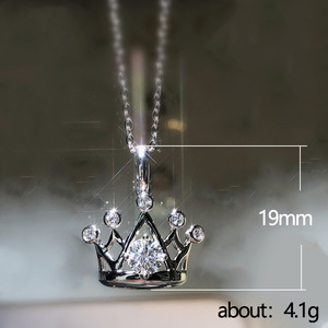 Collier pendentif couronne pour femmes, bijoux à pierres scintillantes, à la mode, à porter au quotidien, cadeau - Product Image 5