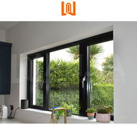 Fenêtre à battant horizontale HISEGN au design moderne, à rupture de pont thermique, avec cadre en alliage d'aluminium et moustiquaire en acier inoxydable