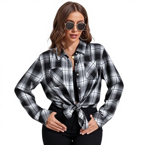 Unisex Flannel Plaid Shirt Long Sleeve Button <b>Down</b> Casual Regular Fit Autumn Wear With Pockets - Product Image 1