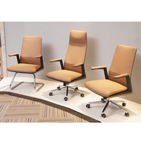 Chaise de bureau de direction ergonomique de haute qualité à dossier haut en cuir PU, pivotante, avec accoudoirs réglables