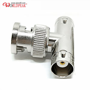 Latón completo T tipo <span class=keywords><strong>BNC</strong></span> macho a Dual 2 <span class=keywords><strong>BNC</strong></span> hembra adaptador coaxial 3 vías 50ohm conector <span class=keywords><strong>BNC</strong></span> para Cable Coaxial antena CCTV - Product Image 4