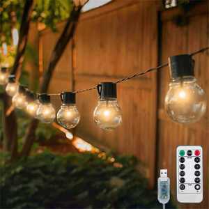 <span class=keywords><strong>Guirlande</strong></span> lumineuse <span class=keywords><strong>solaire</strong></span> extérieure étanche 8,7 m 25 <span class=keywords><strong>LED</strong></span> G40 pour mariages, patios, jardins et décorations de Noël - Product Image 1