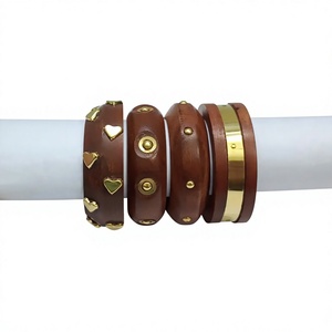 Nouveau bracelet de luxe en bois et laiton plaqué or, motif cœur mignon, tendance, fait main, classique, élégant, bijoux unisexes pour mariage femme - Product Image 1