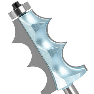 Vástago redondo de flautas dobles de 12mm, 8mm y 1/2 pulgadas con un rodamiento, juego de brocas de enrutador de cuentas convexas R, cortador de carpintería moldeado - Product Image 3