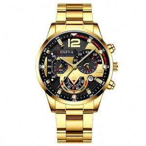 Fashion Leisure Men's Steel Belt Watch with <b>Calendar</b> Function Onion Crown Pointer Display - Product Image 6