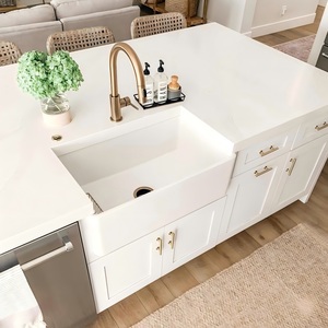 Smalto Resistente alle Macchie Cotto a Oltre 1200 Gradi ° Lavabo Ceramico Semi-Incassato da 24, 30, 33 Pollici per Casa e Hotel - Product Image 2