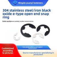 304 Stainless Steel E-Clip Black Retaining Ring Snap Ring Fastener GB896 Standard Construction Use M12 M15 M2 M3-M15