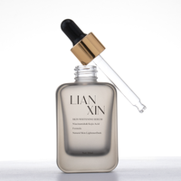 Flacon Compte-Gouttes Carré en Verre 30ml/50ml avec Logo Personnalisé, Fini Dépoli, Bouchon à Vis, pour Sérum Visage Soins de la Peau