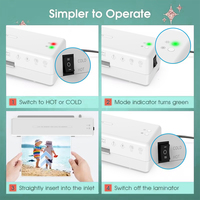 Equipo de Oficina en Stock en EE. UU., Máquina Laminadora de Papel en Caliente y Frío para Bolsas A4/A5/A6 con Película de Laminación