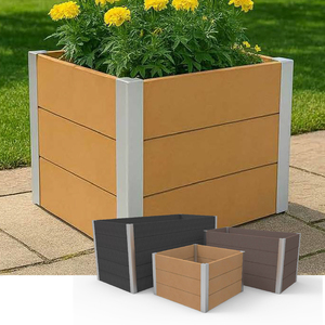 Nouvelle jardinière mobile surélevée en <span class=keywords><strong>bois</strong></span> naturel avec roues verrouillables <span class=keywords><strong>pour</strong></span> <span class=keywords><strong>potager</strong></span> - Product Image 2