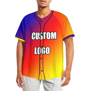 最佳销售纽扣棒球运动衫定制标志/名称/款式透气棒球制服批发定制棒球男服