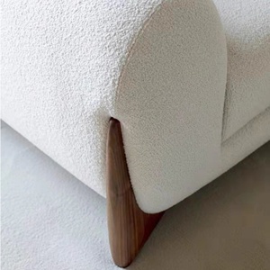 Ensemble de canapés modulaires Zayshine Nordic Modern Luxury Cream White Sherpa pour salon, en velours, 3 places, pour appartement, villa, hôtel, canapé de détente - Product Image 5