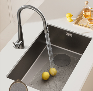 Évier de cuisine extra-large de haute qualité en acier inoxydable, finition nano <span class=keywords><strong>PDV</strong></span> gris canon, pour équipement de cuisine de restaurant - Product Image 3