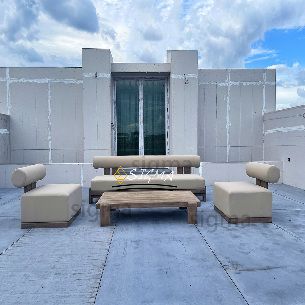 High Quality Patio Furniture Sofa Set Garden Lounge Sofa Teak Solaro Teak Sofa