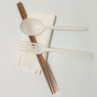 Kit de couverts et baguettes DIY personnalisé, entièrement emballé, avec fourchette à serviettes, pour la restauration à emporter