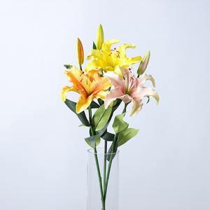 KEWEI T670 Prix de gros Real Touch Lily <span class=keywords><strong>Fleurs</strong></span> <span class=keywords><strong>artificielles</strong></span> <span class=keywords><strong>Achat</strong></span> en gros pour les centres de table de fête - Product Image 1
