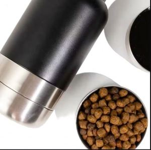 Bouteille d'eau portable pour chien en acier inoxydable 3 en 1 de 34 oz avec logo personnalisé, distributeur de nourriture pour animaux de compagnie, isolée sous vide - Product Image 2