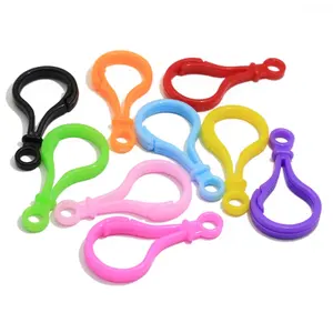 Colorful Plastic Lamp Shape Handmade Ring Key Chain Snap Hook Lobster Clasp For Toy Doll Hang Buckle Bulb Hook