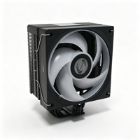 CO-B2SX-05W Refroidisseur de processeur ARGB synchronisé à 4 caloducs avec affichage de la température en temps réel, contact direct, ventilateur silencieux haute performance pour Intel LGA1851 1700AMD