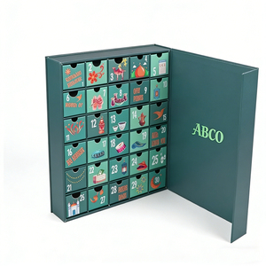 Calendario <span class=keywords><strong>de</strong></span> Adviento Navideño Ecológico <span class=keywords><strong>de</strong></span> Lujo Personalizado, Juego <span class=keywords><strong>de</strong></span> Regalo con Cierre Magnético y Asa, Cajas Rígidas Reutilizables con Acabado Mate - Product Image 1