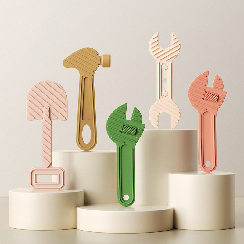 Hot Sale Tools Shape Food Garde Chewable Soft Silicone Baby Teether