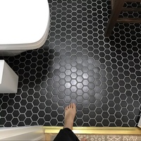 Carreaux muraux hexagonaux modernes en porcelaine blanche et noire, antidérapants, pour salle de bain et cuisine