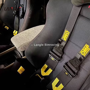 Harnais de sécurité pour siège de voiture universel à 5 points, noir et orange, pièces de ceinture de sécurité de 2/3 pouces, simulateur de course avec ceinture de siège - Product Image 6