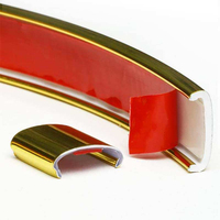 Bande de bordure pour cadre photo Bahao en PVC souple et écologique, finition brillante dorée, en forme de U, largeur et épaisseur personnalisables