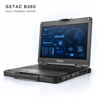 Ordinateur portable tout-terrain Getac B360 G3, processeur Core Ultra 5 225H, 16 Go de DDR5, 256 Go de NVMe, écran FHD de 13,3 pouces, 1400 nits, IP66