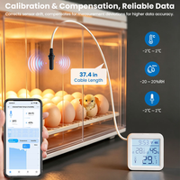 Capteur intelligent de température et d'humidité Tuya WiFi avec sonde filaire externe, surveillance à distance via application pour réfrigérateur, congélateur, aquarium